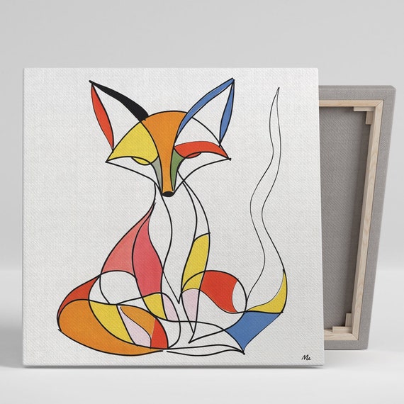 Geometric Fox Fusion Wall Art Or Poster Abstract Contemporary Animal Decor Living Room Bedroom Office Childrens Room Wall Art
