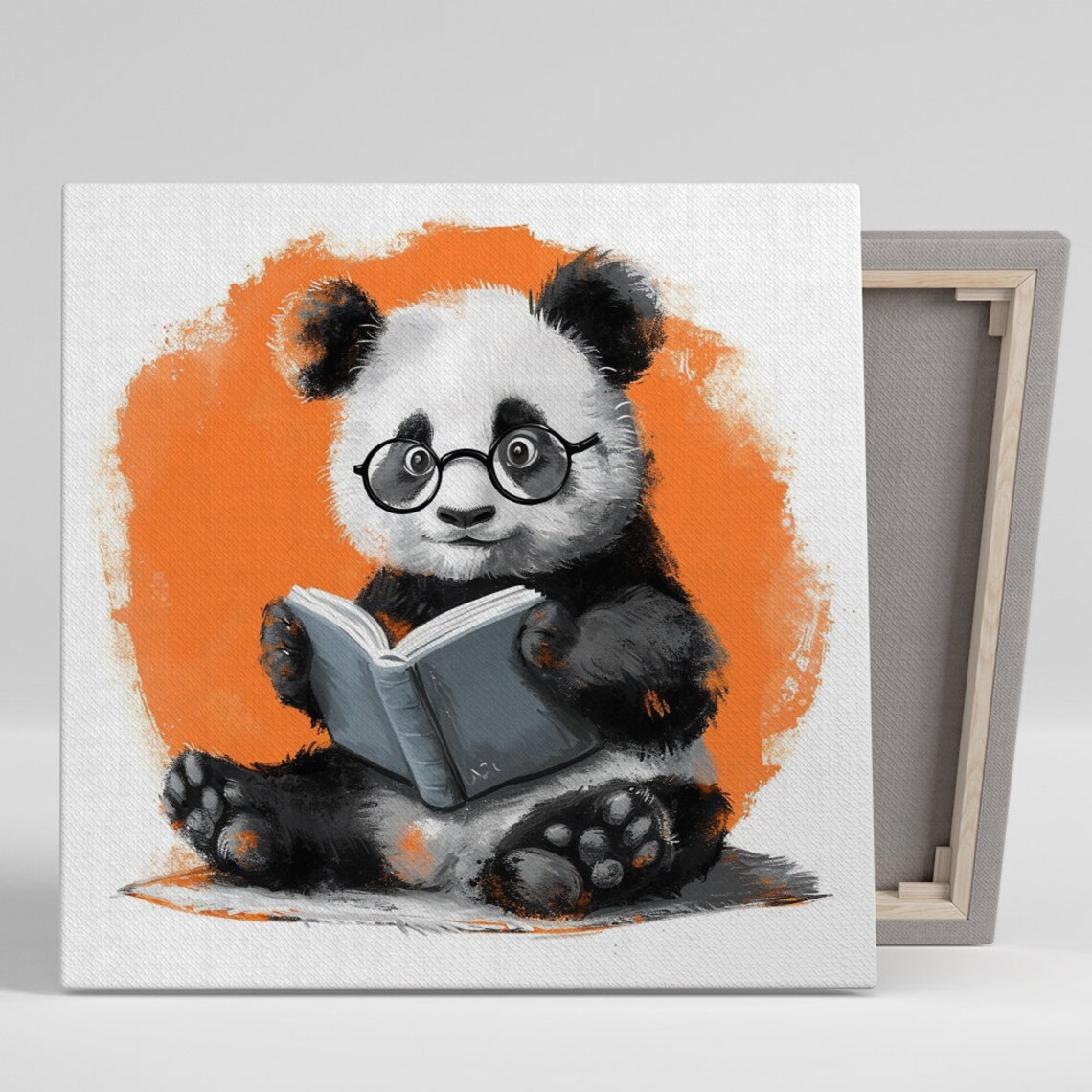Scholarly Panda Whimsical Animal Decor Poster