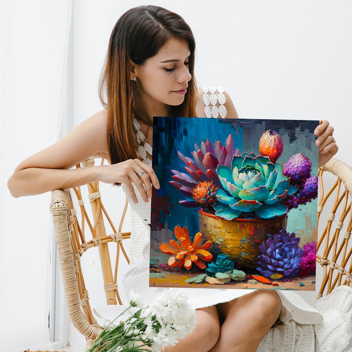 Succulent Wall Decor Art Print, Botanical Room Art - Image 3