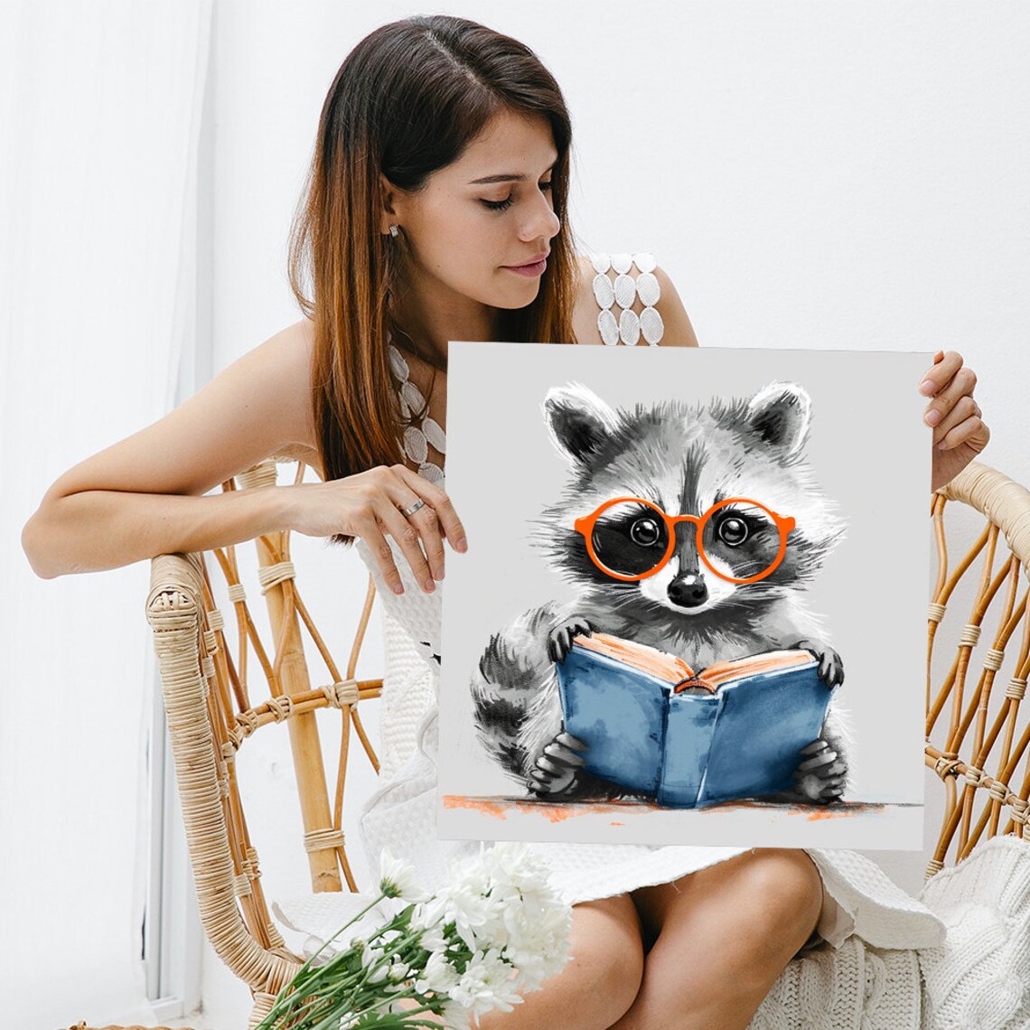 Raccoon Whimsical Contemporary Wall Art Print - Image 3