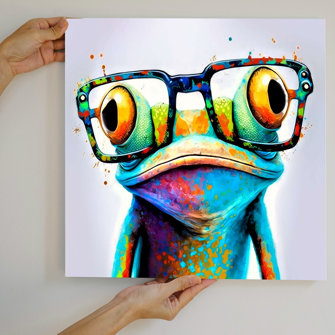 Frog With Glasses, Modern Kids Room Poster Print - Image 3