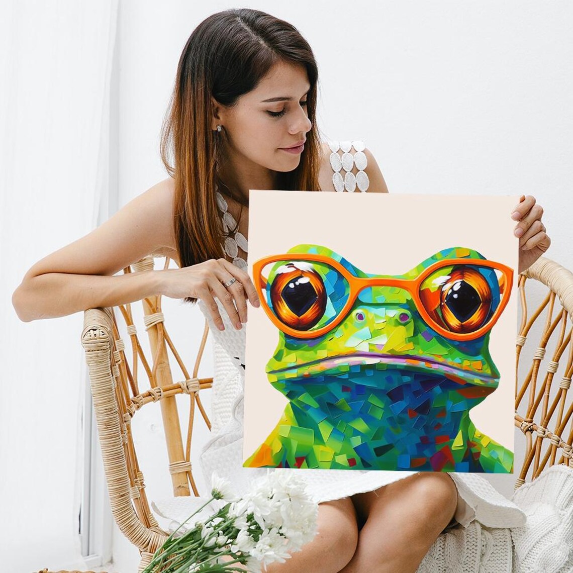 Funky Frog Vision Pop Art Poster, Whimsical Decor - Image 3