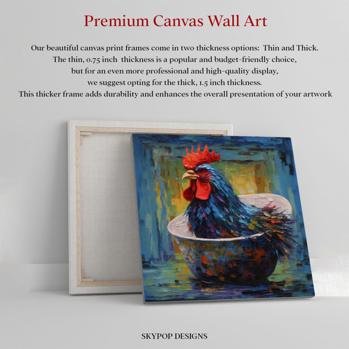 Rooster in Bathtub Farmhouse Bathroom Art Print - Image 3