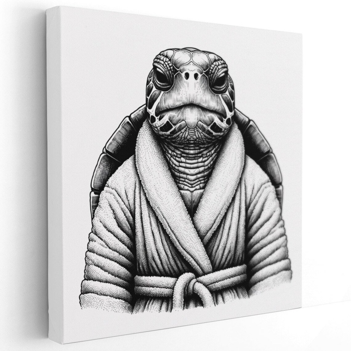 Turtle In Bathrobe Or Poster Bathroom Wall Decor Turtle Bathroom Decor Funny Animal Decor Modern Decor Bathrobe Decor Home Art - Image 3