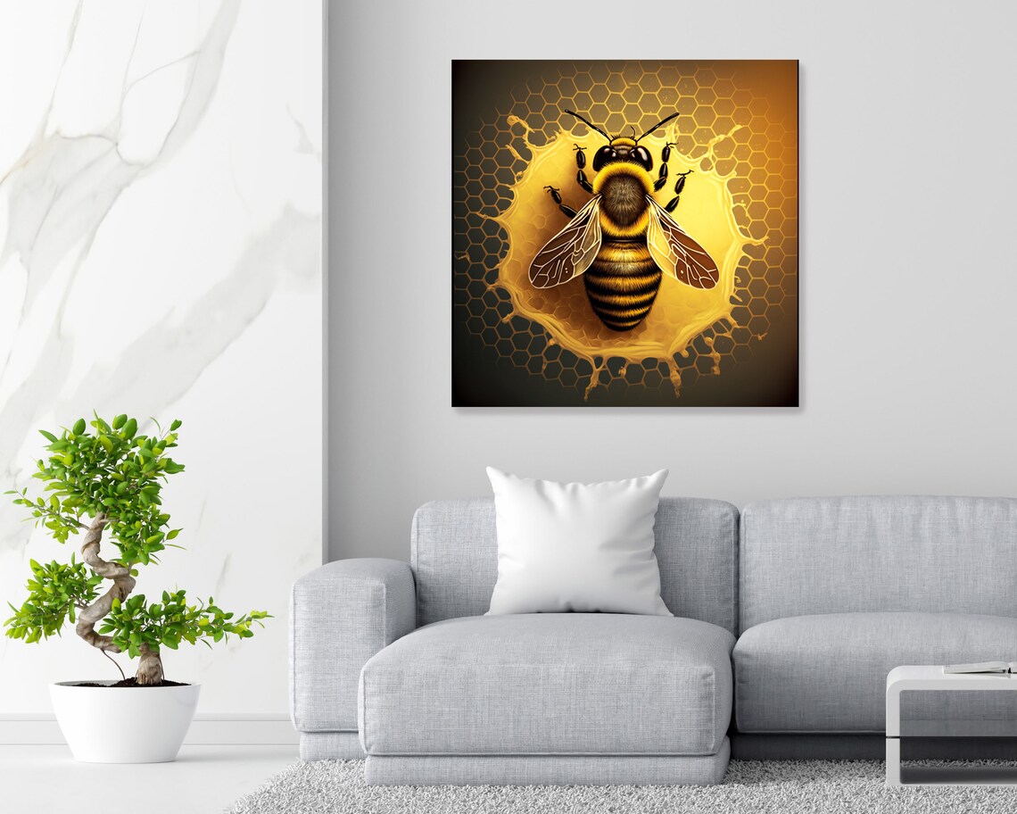 Honey Bee Poster, Living Room Decor Wall Art Print - Image 4