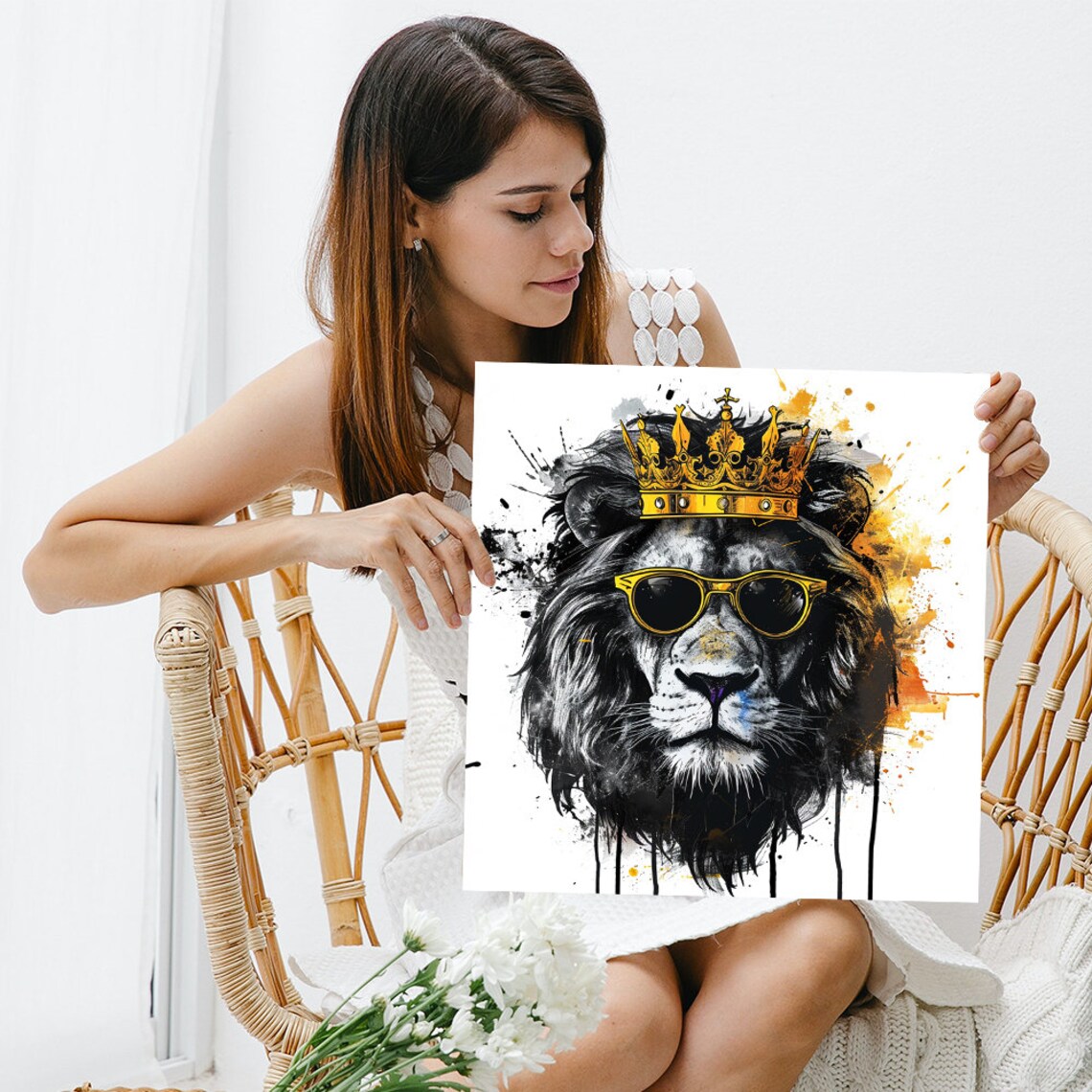 Lion Swagger Pop Art Poster, Contemporary Decor - Image 3