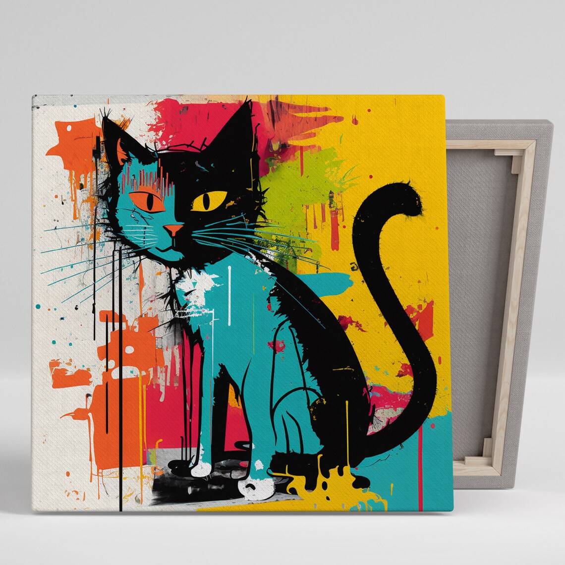 Abstract Cat Art Print, Whiskers and Wonders Wall