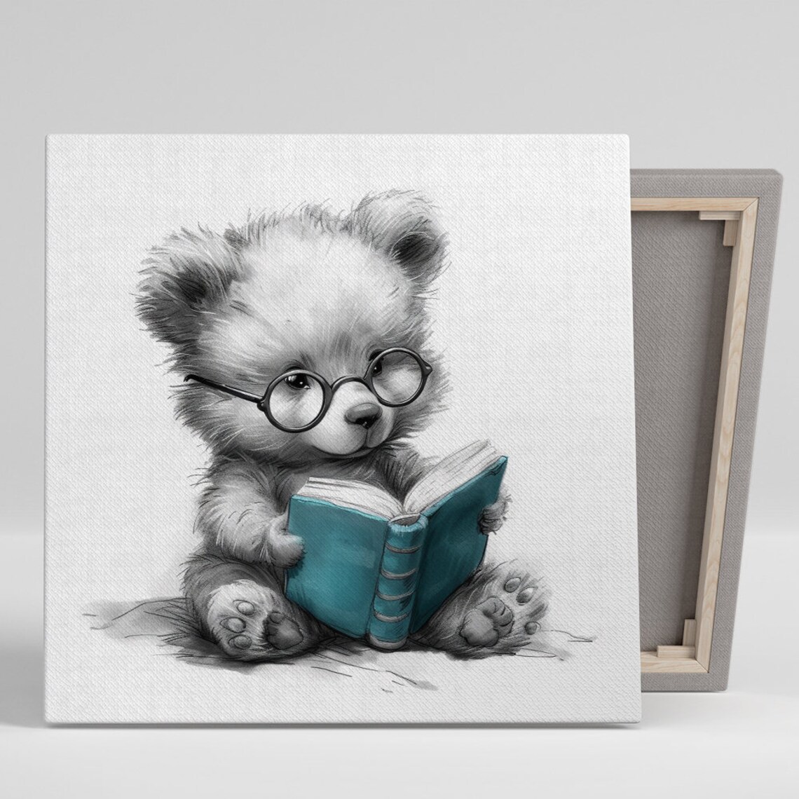 Scholarly Bear Art Print, Whimsical Modern Decor