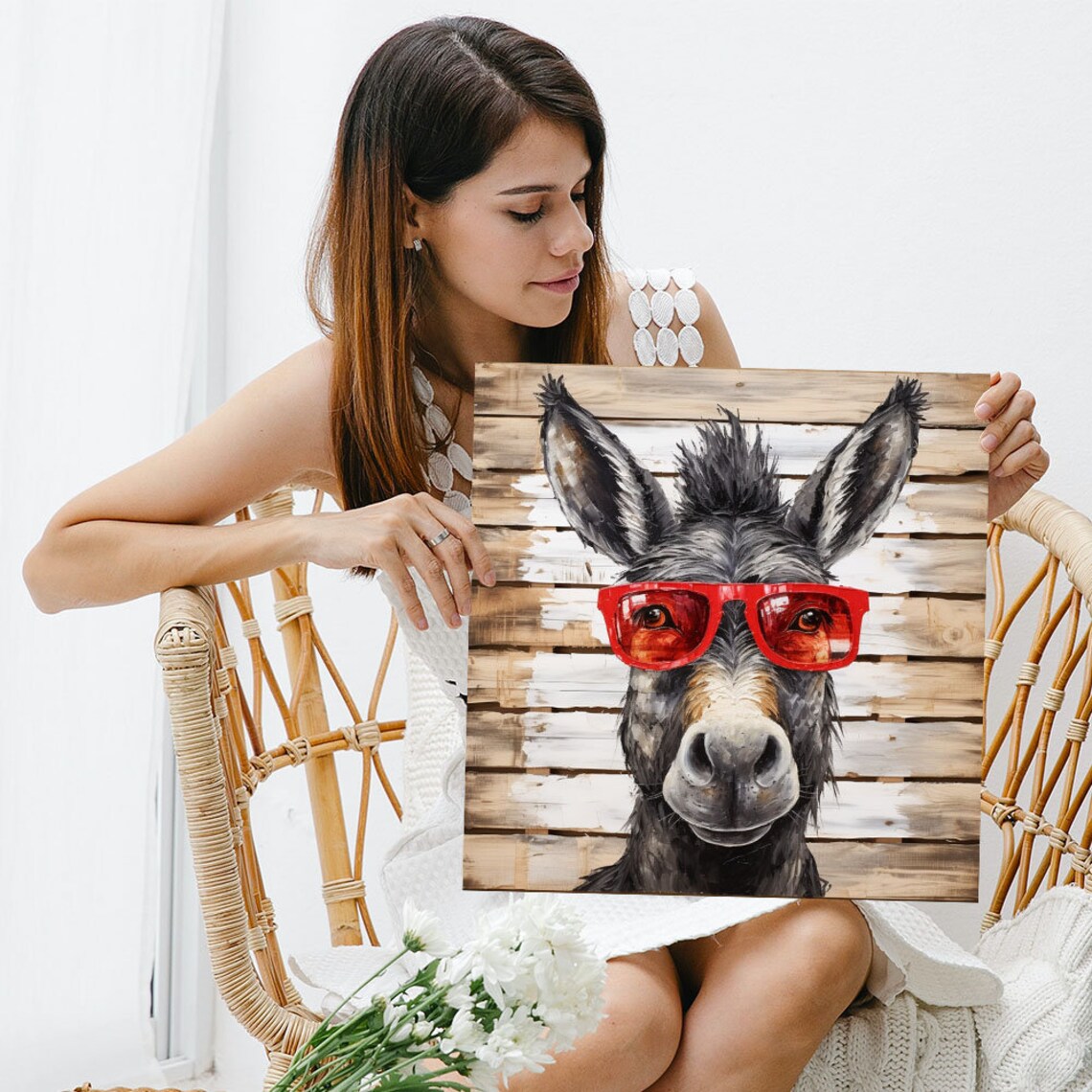 Donkey With Glasses, Abstract Animal Art Print - Image 3