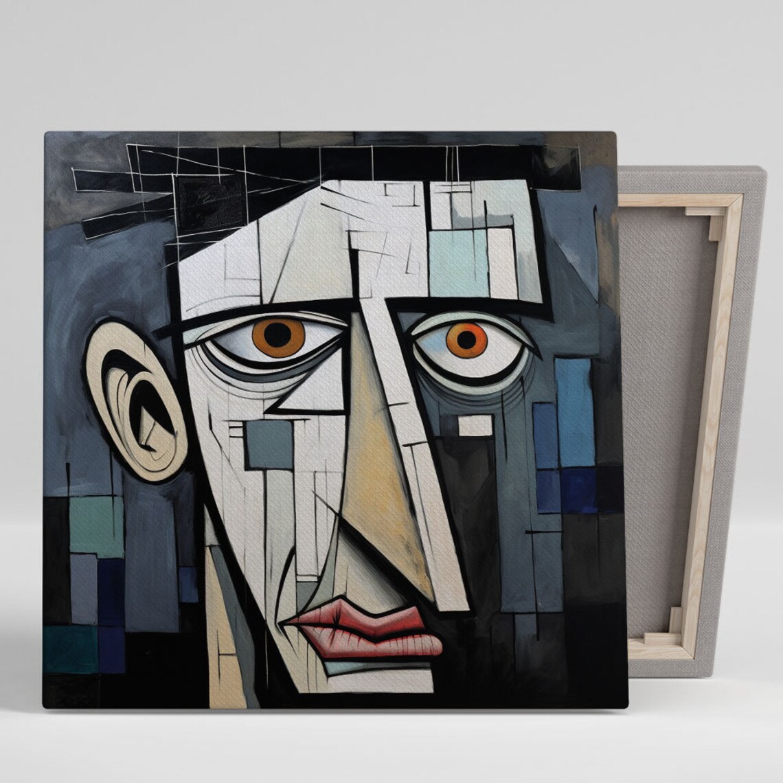 Abstract Face Wall Art, Modern Contemporary Poster