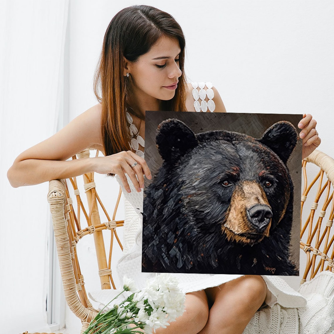 Black Bear Wildlife Art Print, Living Room Decor - Image 3