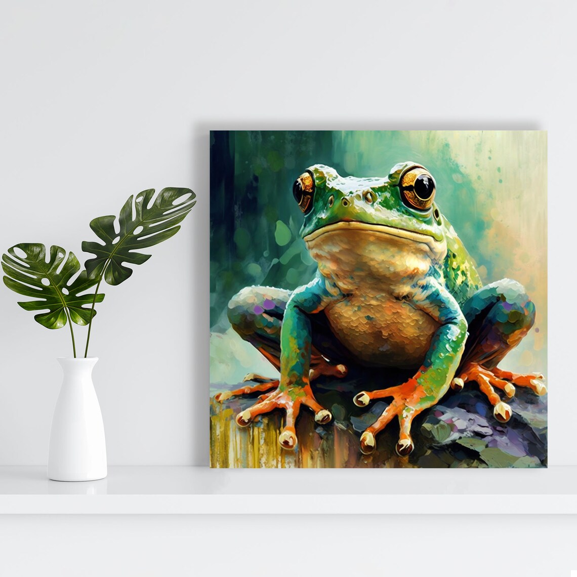 Frog Whimsical Modern Art Print for Living Room or Office - Image 2