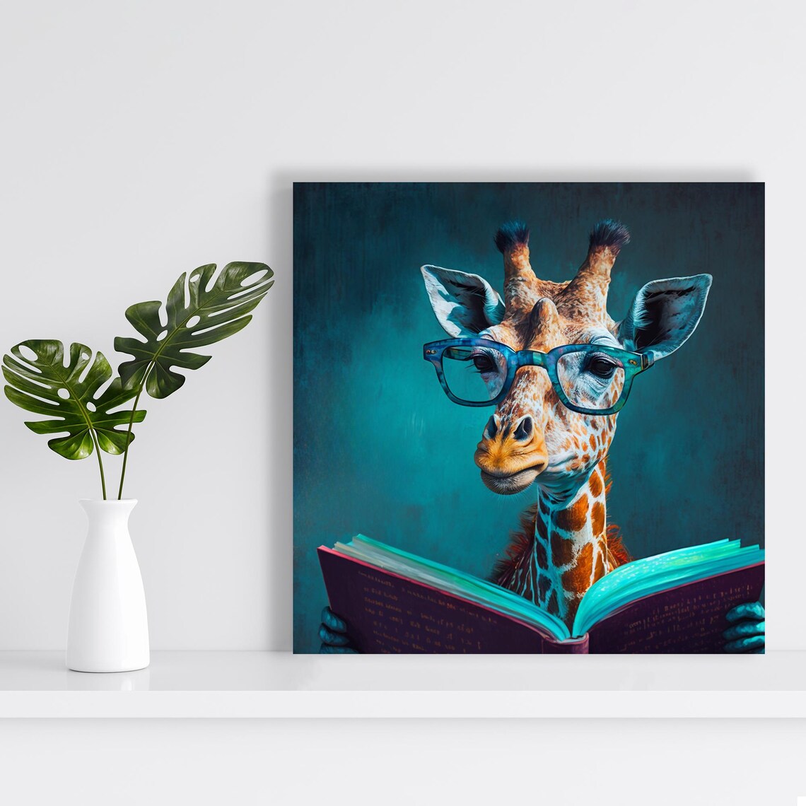 Giraffe Wall Art, Whimsical Contemporary Decor Print - Image 2