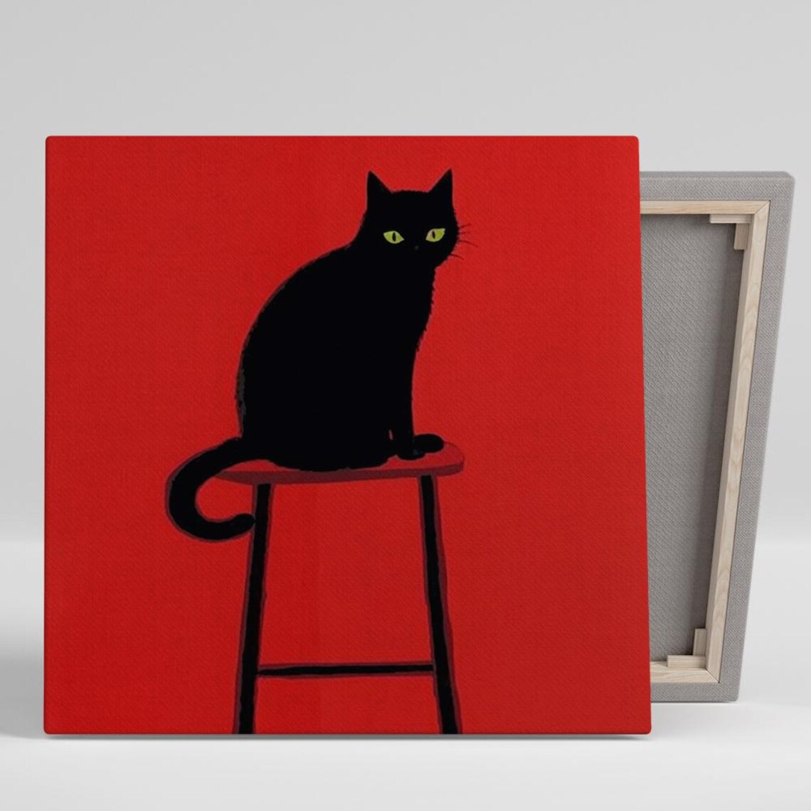 Midnight Cat Silhouette Art Print, Minimalist Decor