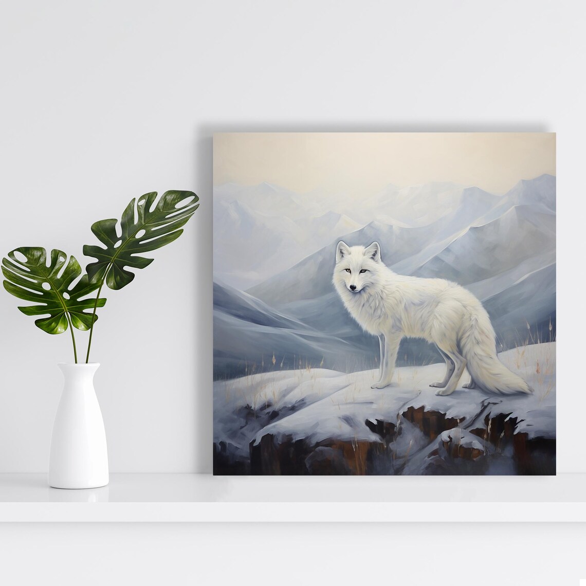 White Wolf Art Print, Arctic Wilderness Decor - Image 2