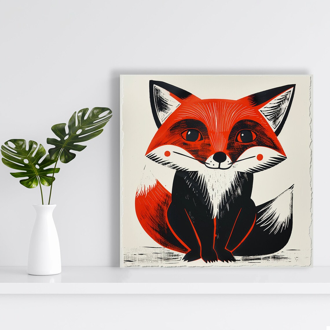 Foxy Charm Modern Fox Art Print, Whimsical Decor - Image 2