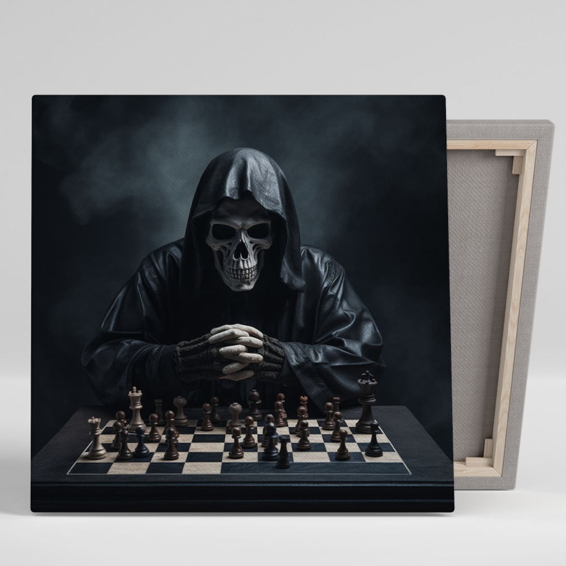 Chess Skull Abstract Art Print, Contemporary Decor
