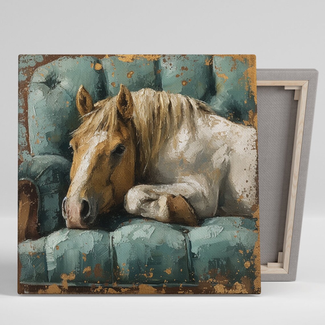 Horse Rustic Contemporary Art Print, Living Room Decor
