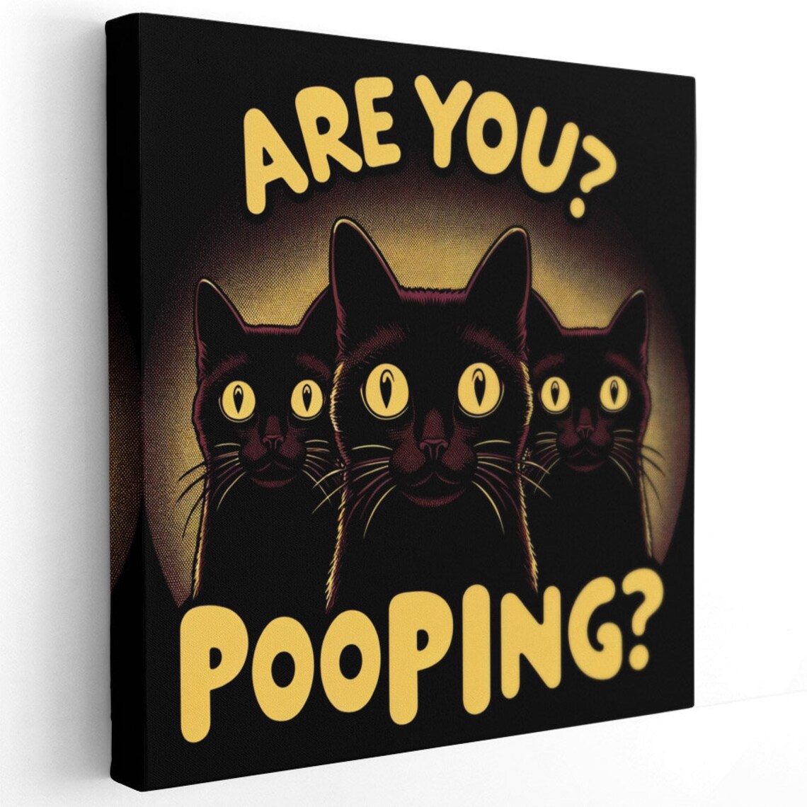 Black Cats Bathroom Humor, Funny Animal Art Print - Image 2