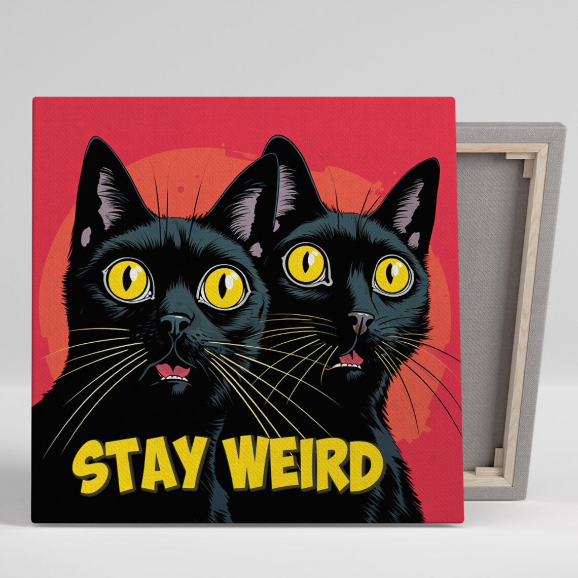 Cat Bathroom Art, Stay Weird Contemporary Poster