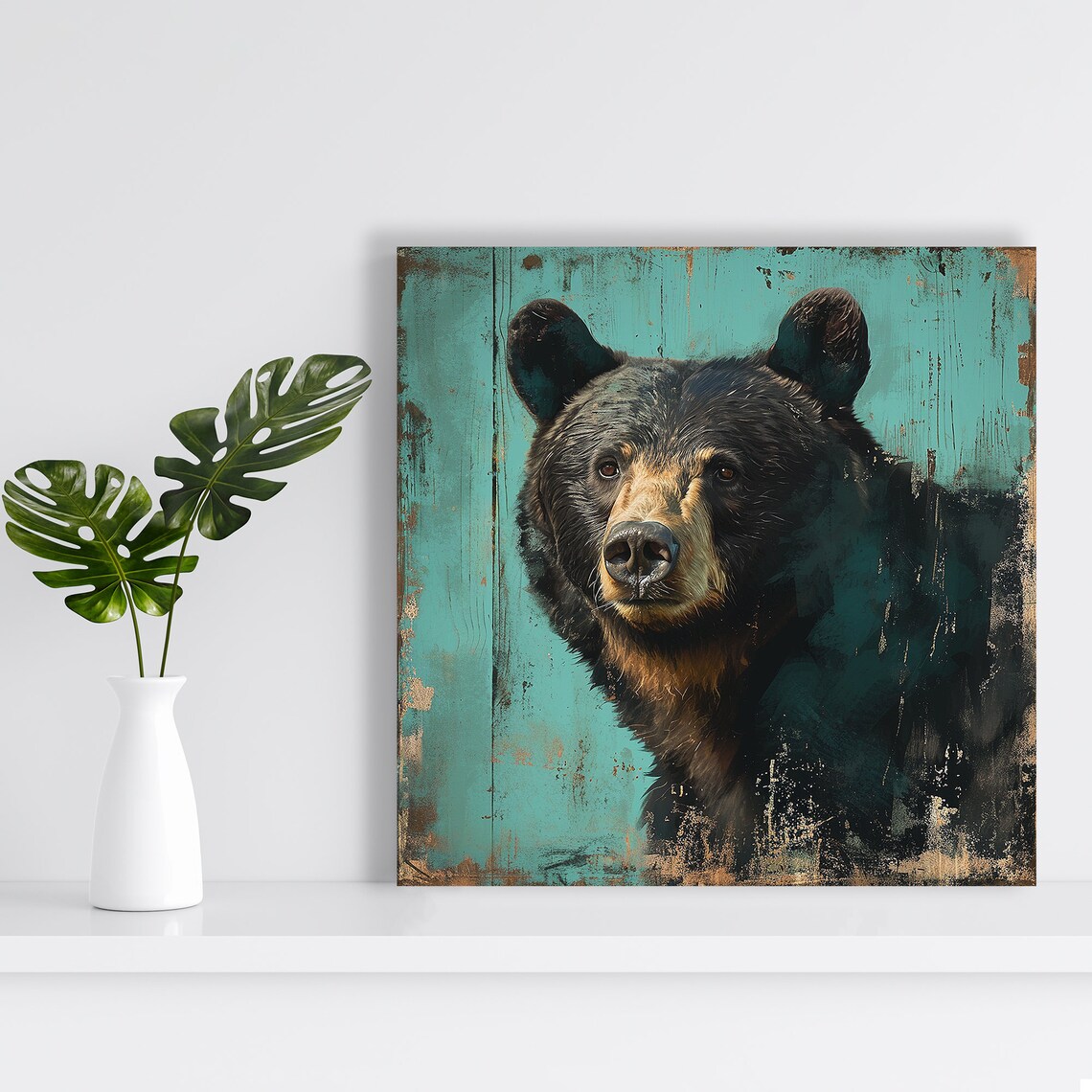Rustic Bear Portrait Wall Art Print, Nature Decor - Image 2