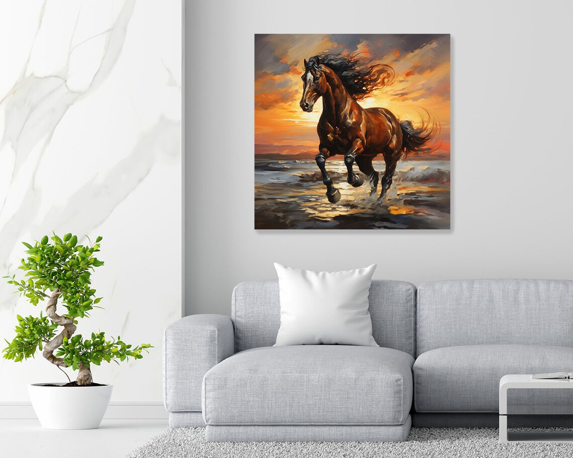 Wild Horses Modern Wall Art Print, Contemporary Decor - Image 4