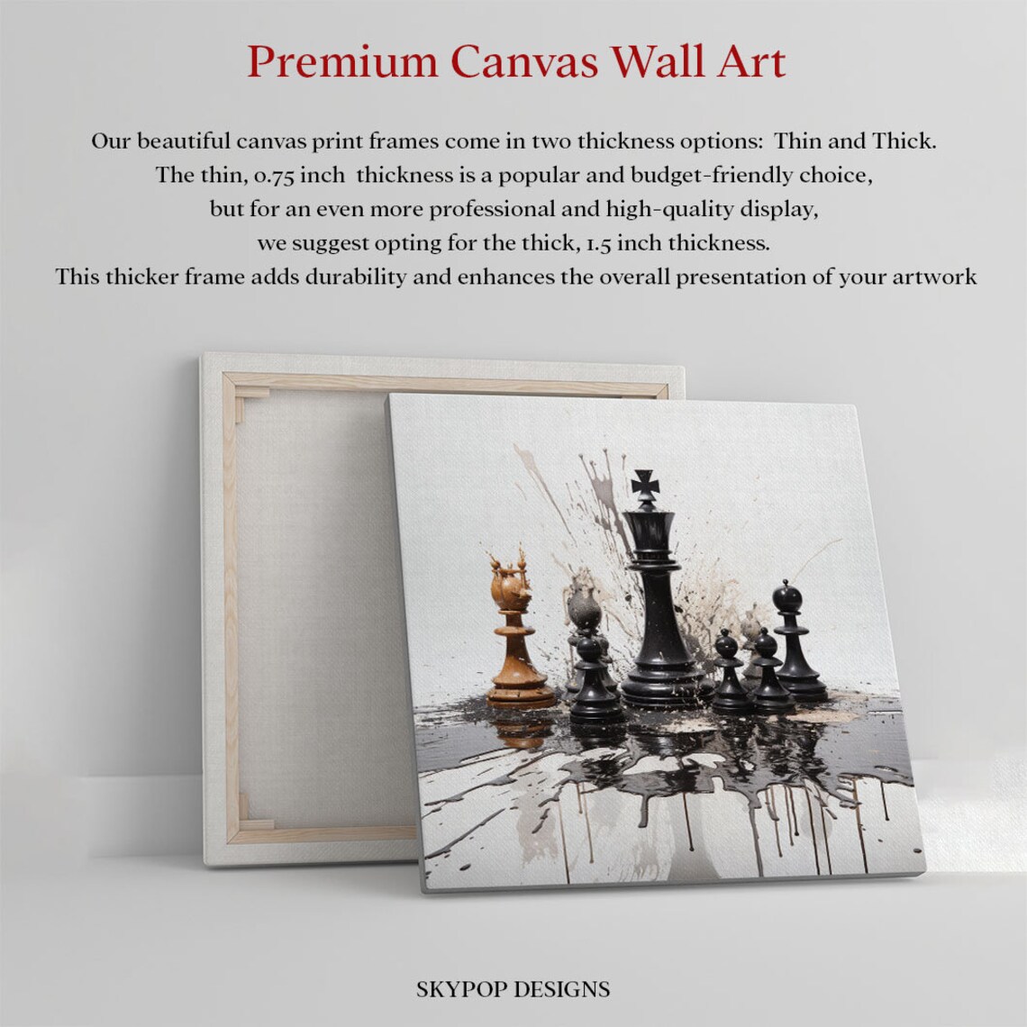 Abstract Chess Minimalist Art Print, Bedroom Decor - Image 4