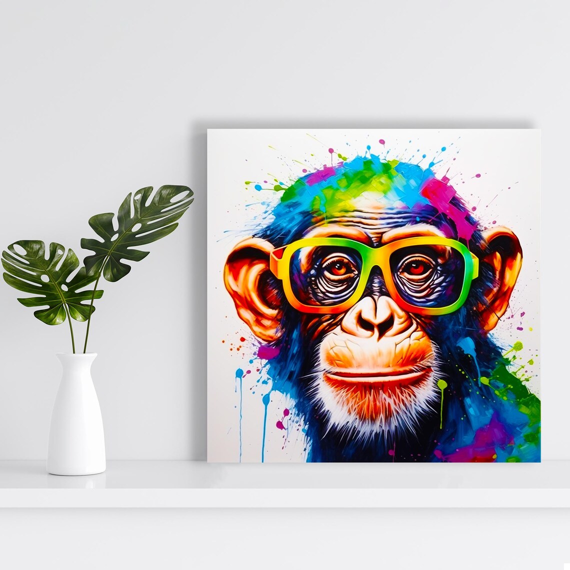 Chimpanzee Pop Art Print, Eclectic Kids Room Decor - Image 2