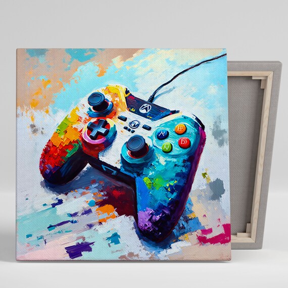 Joy Stick Gamer Bedroom Wall Art Print, Teen Room