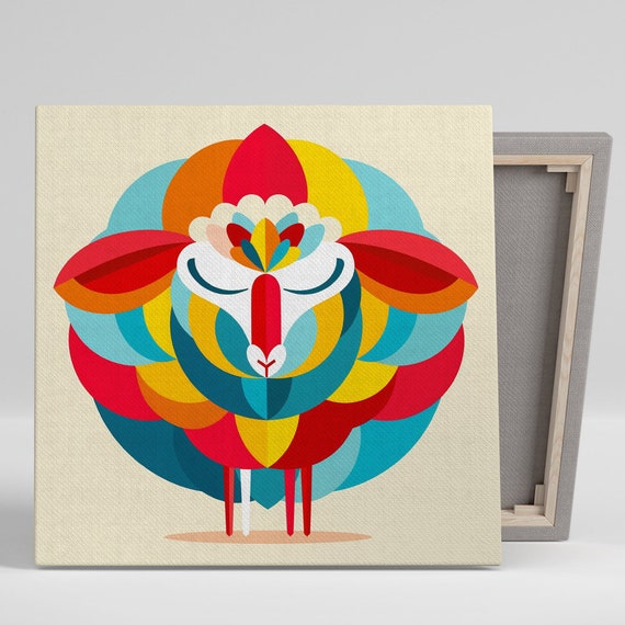 Geometric Bloom Radiance Art Or Poster Abstract Contemporary Decor Living Room Office Childrens Room Wall Art Red Yellow Orange