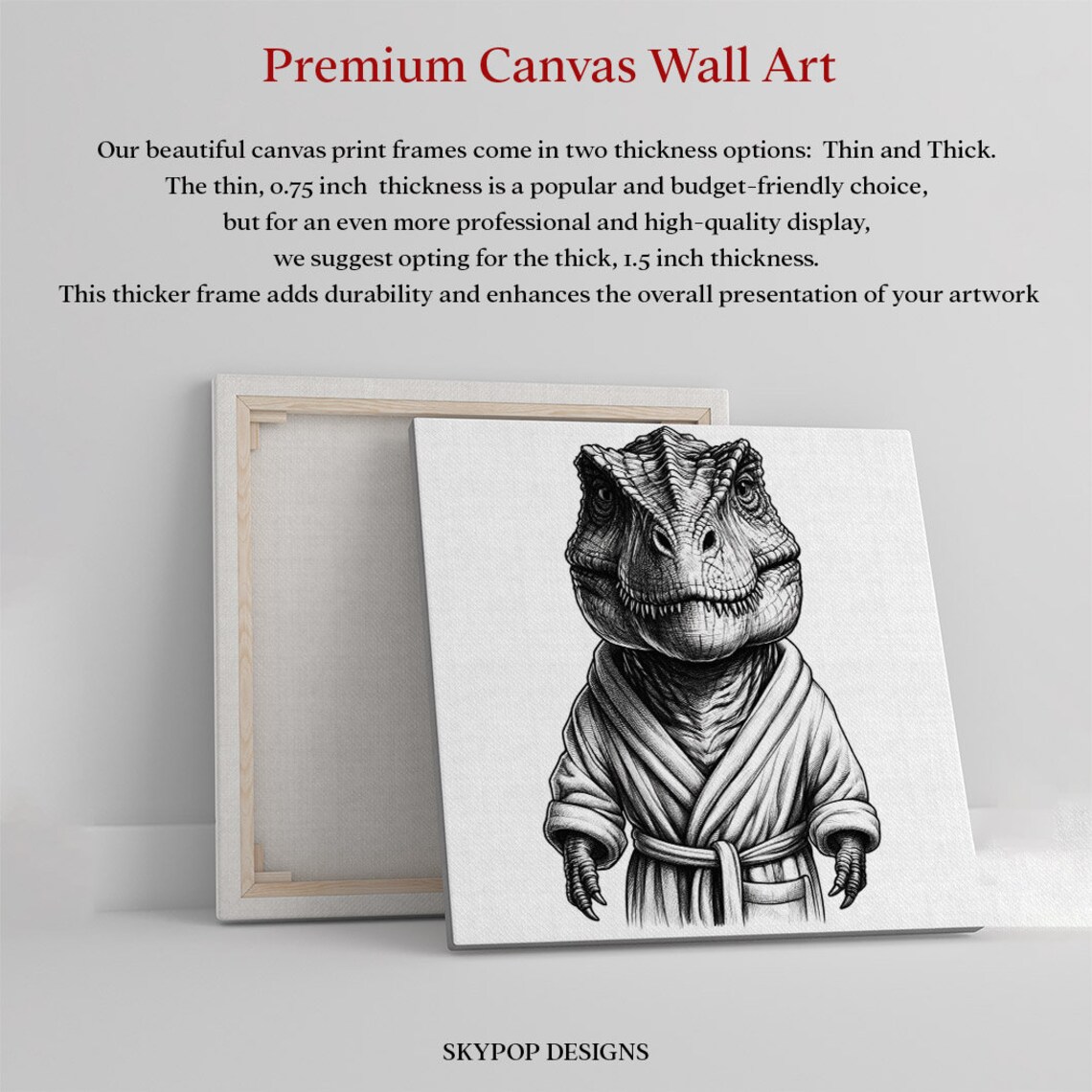 Funny Dinosaur Bathroom Wall Art Print, Whimsical Decor - Image 4