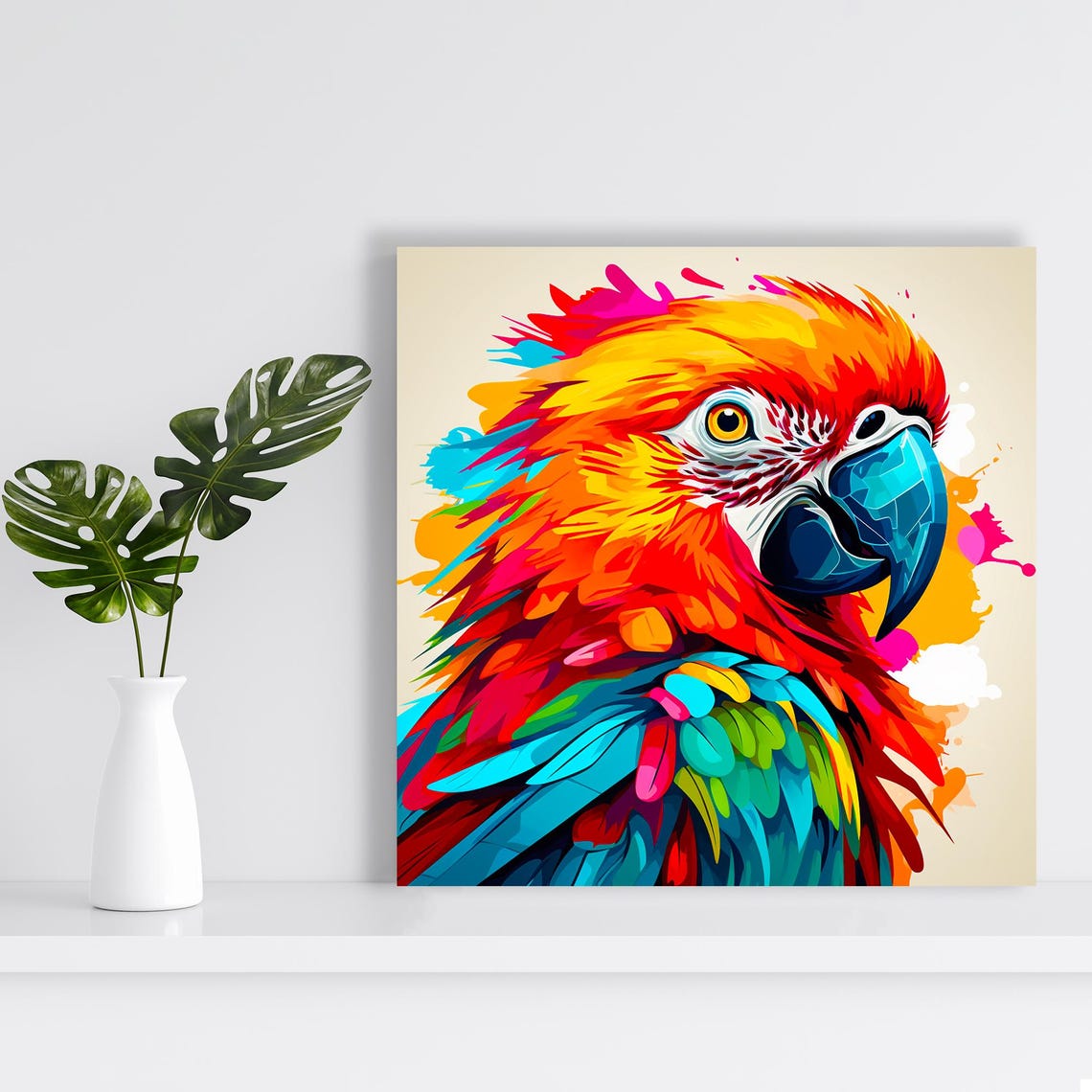 Rainbow Macaw Parrot Splash Pop Art Colorful Tropical Bird Poster - Image 2