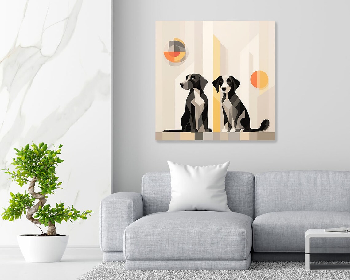 Abstract Dogs, Contemporary Minimalist Art Print - Image 4