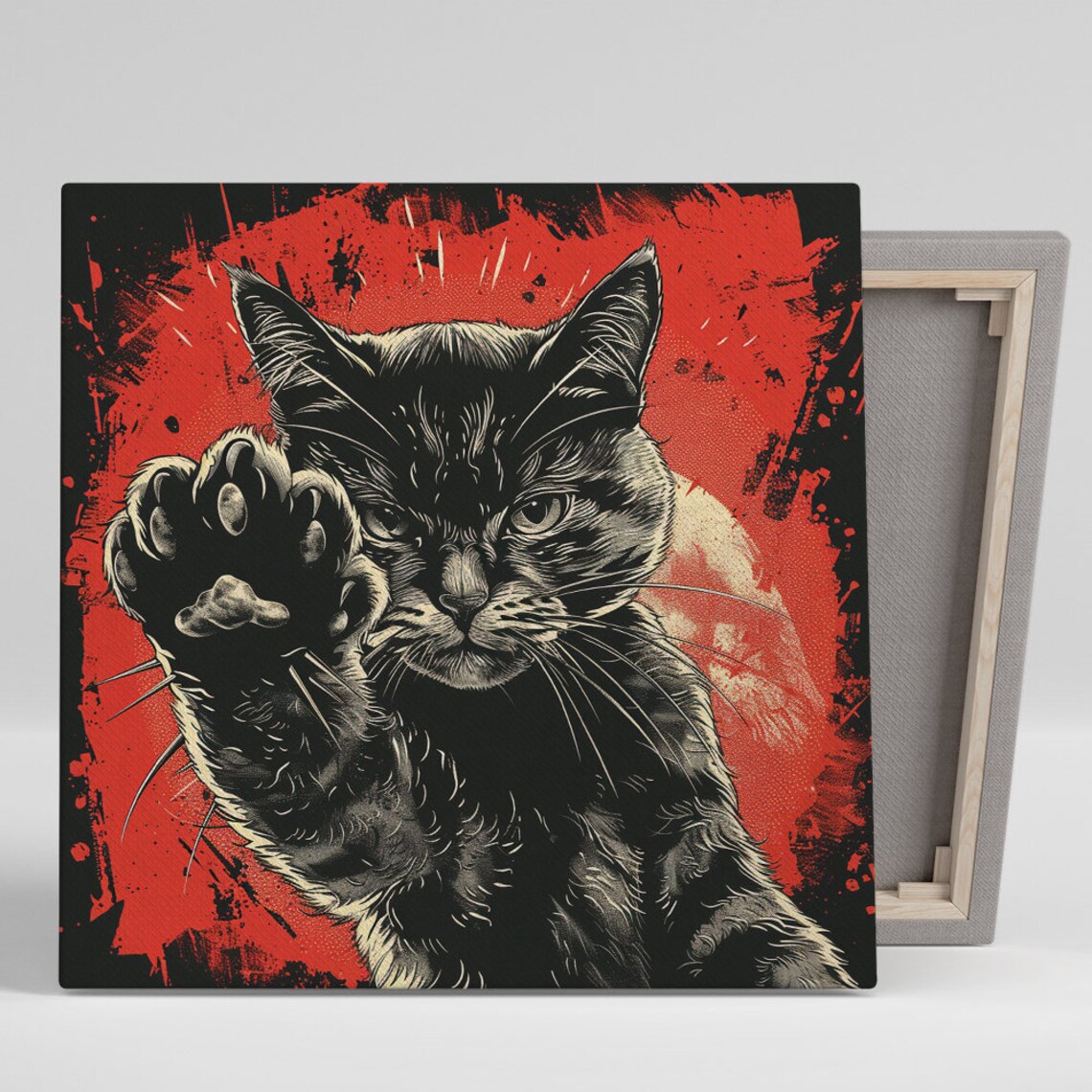 Fierce Feline Power, Contemporary Cat Art Print