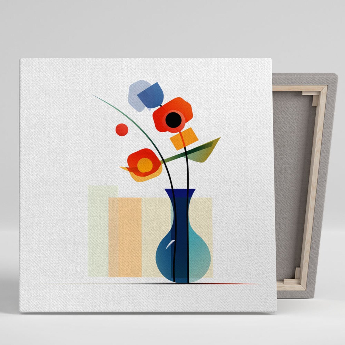 Abstract Flower in Vase, Modern Botanical Art Print