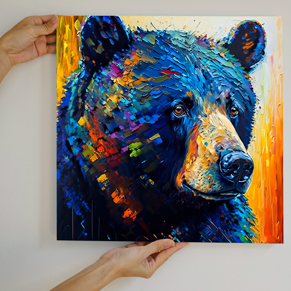 Colorful Bear Art Print, Modern Living Room Decor - Image 2