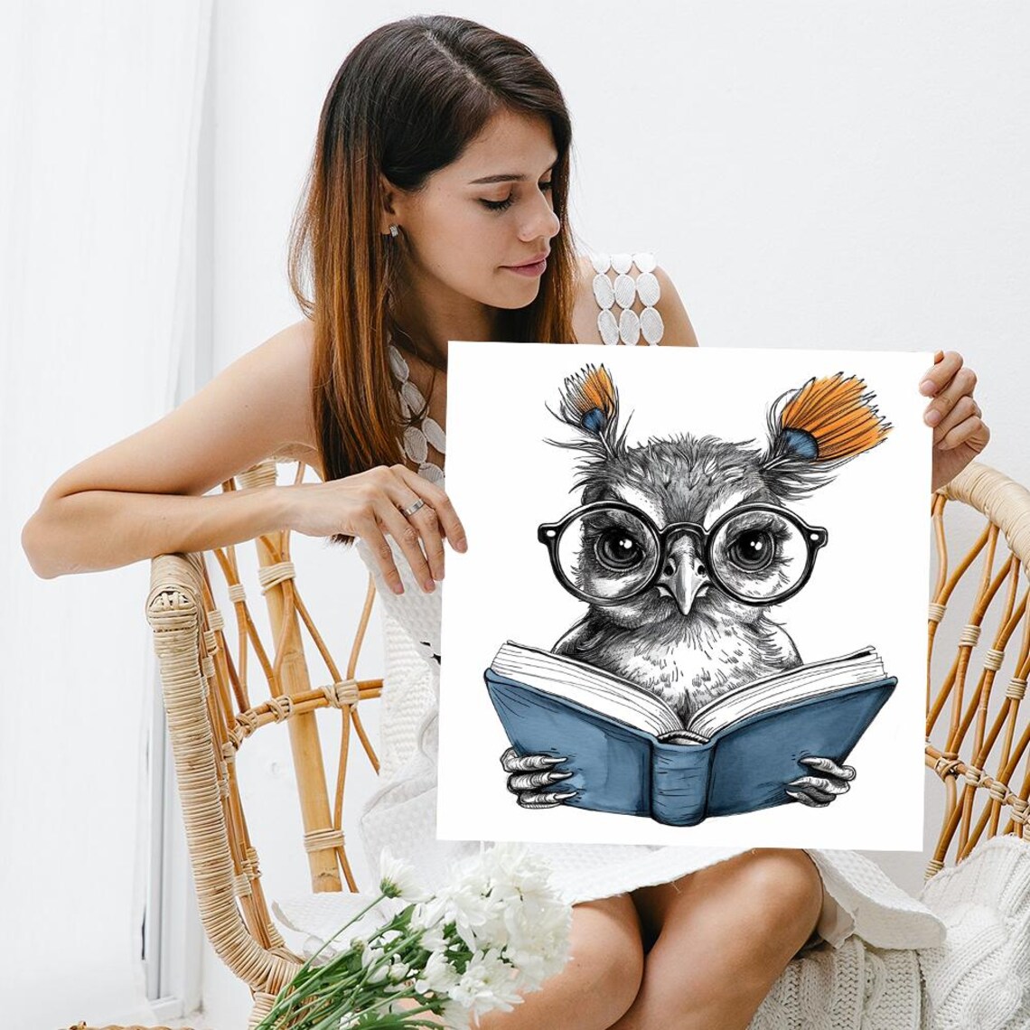 Owls Wisdom Whimsical Animal Poster, Library Decor - Image 3