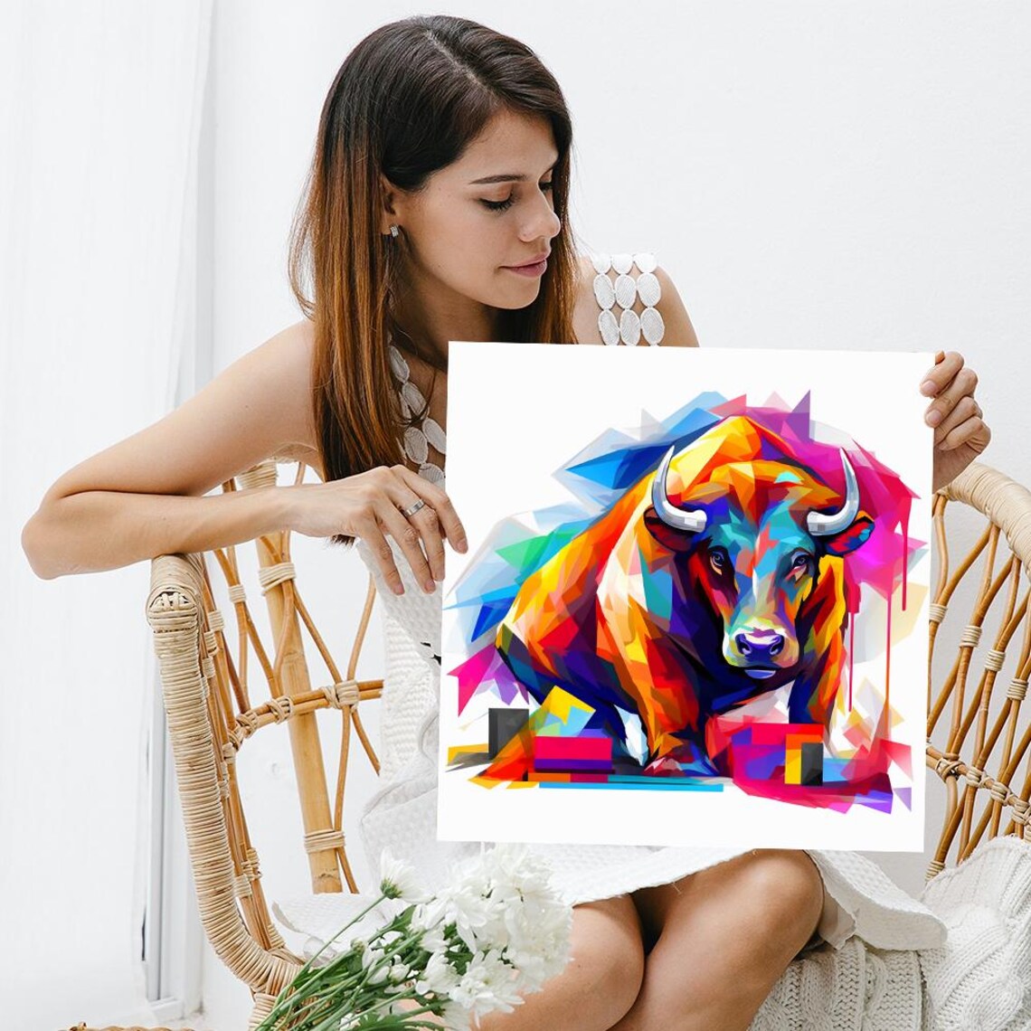 Bison Abstract Contemporary Art Print, Multicolor - Image 3