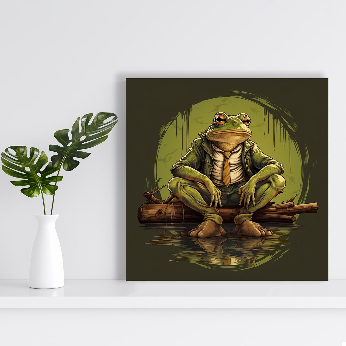 Executive Amphibian Whimsical Animal Art Print - Image 2