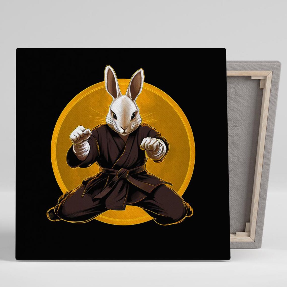 Kung Fu Bunny Martial Arts Karate Rabbit Funny Animal Art Poster