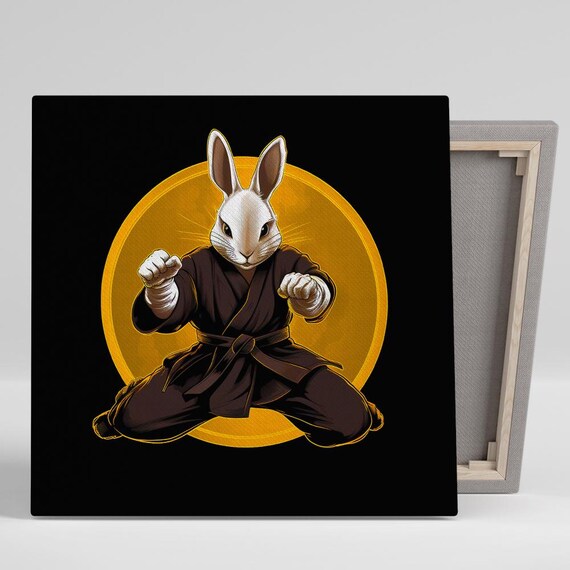 Kung Fu Bunny Martial Arts Karate Rabbit Funny Animal Art Poster