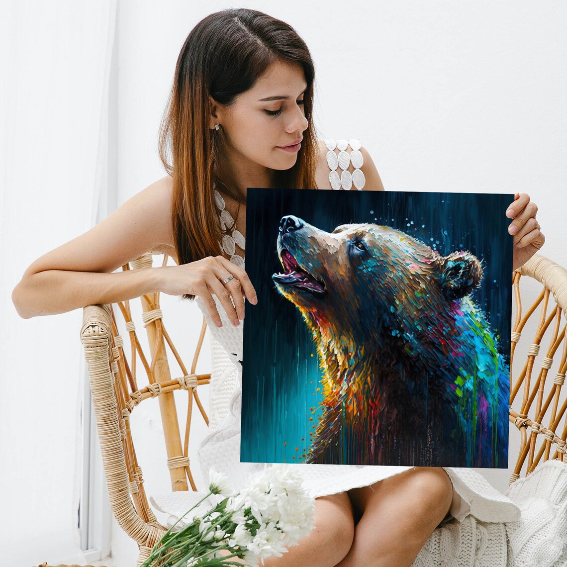 Black Bear Abstract Bear Wall Art Poster Print - Image 5