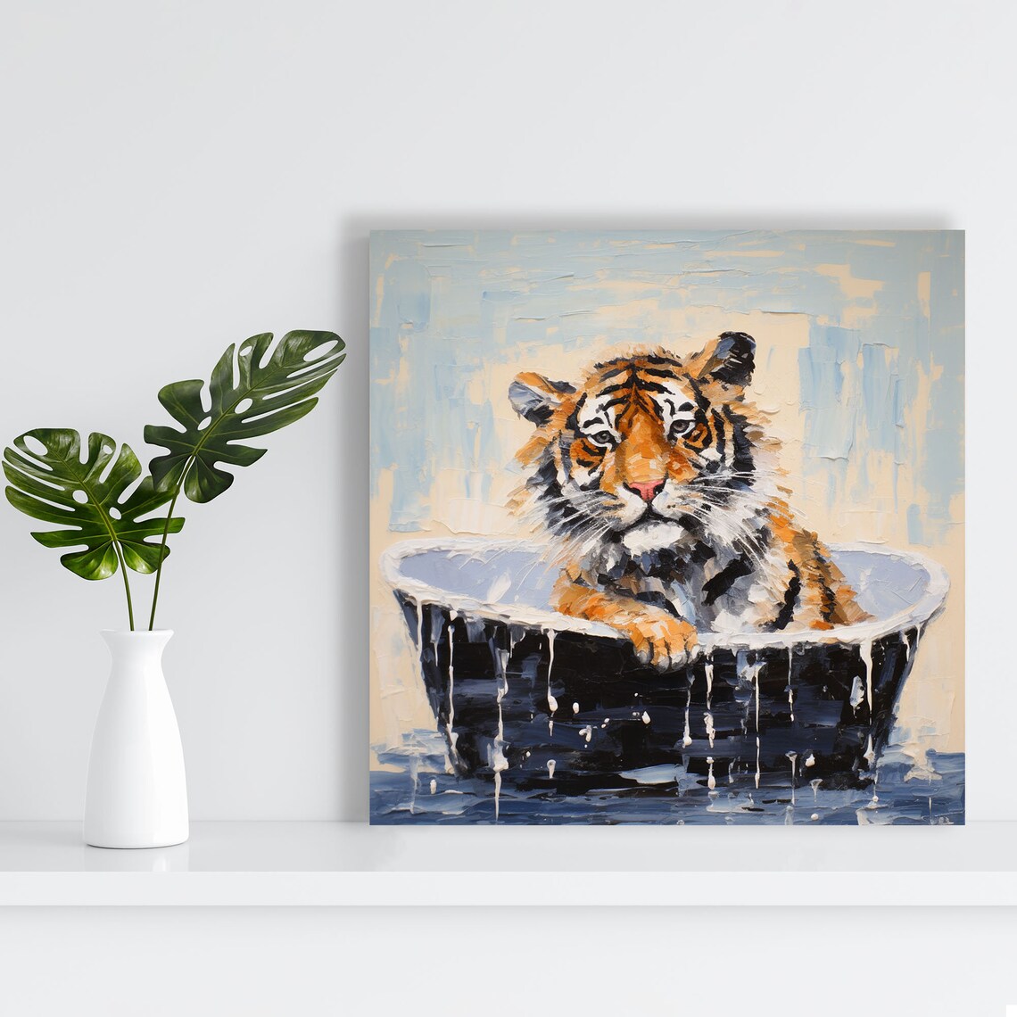 Tiger in Bathtub Bathroom Nursery Poster Print - Image 4