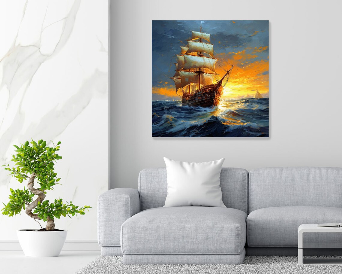 Sailing Boat Seascape Art Print for Coastal Rooms - Image 2