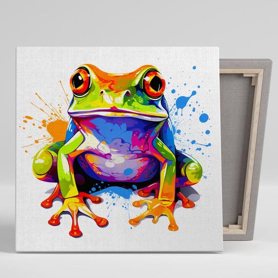 Psychedelic Frog Pop Art Print, Kids Room Decor