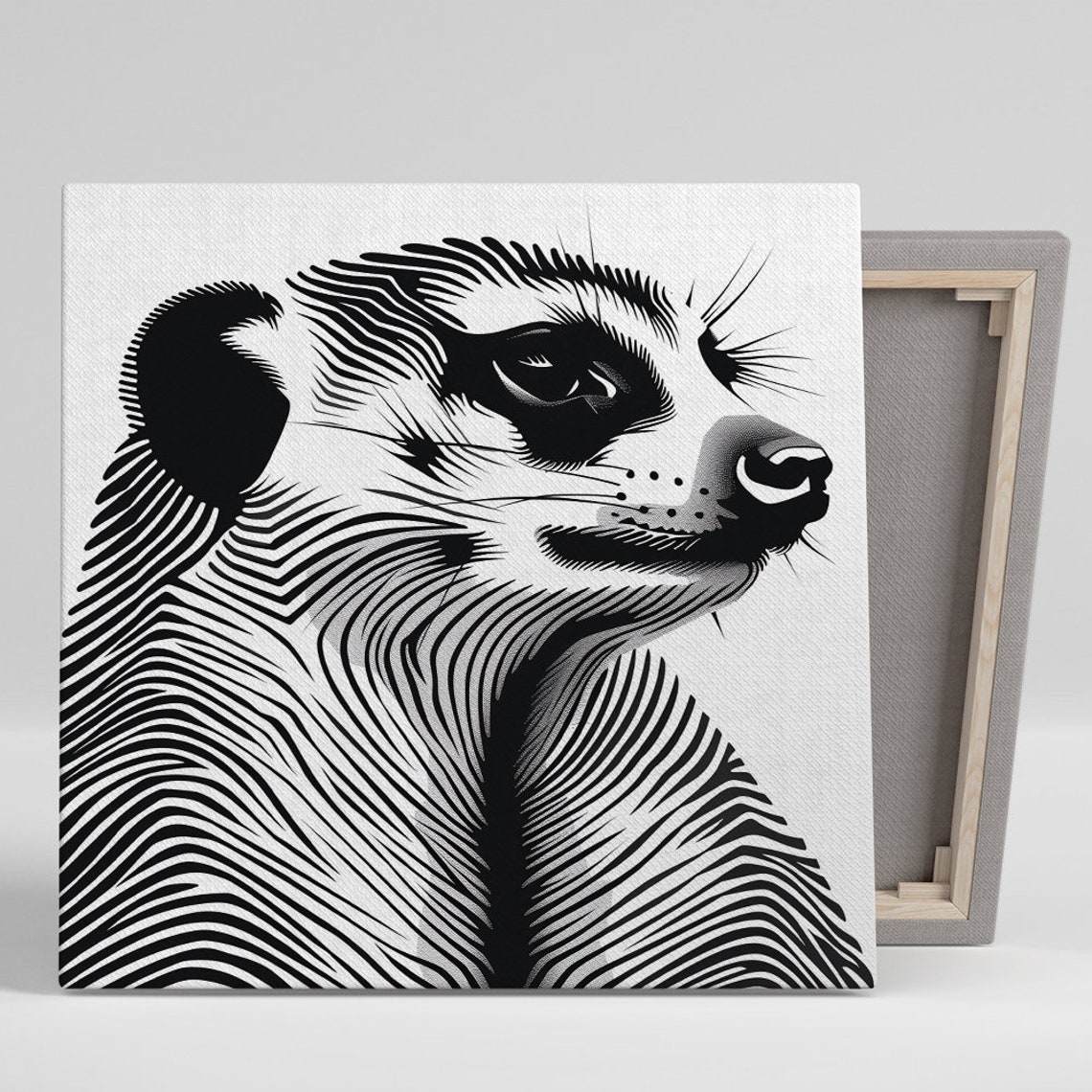 Black White Line Art Dog Head Minimalist Contour Animal Wall Poster