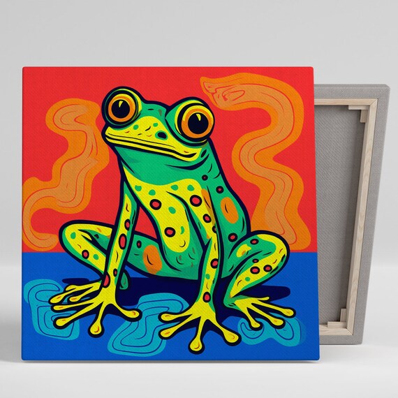 Frog Fusion Whimsical Pop Art Poster, Game Room Decor