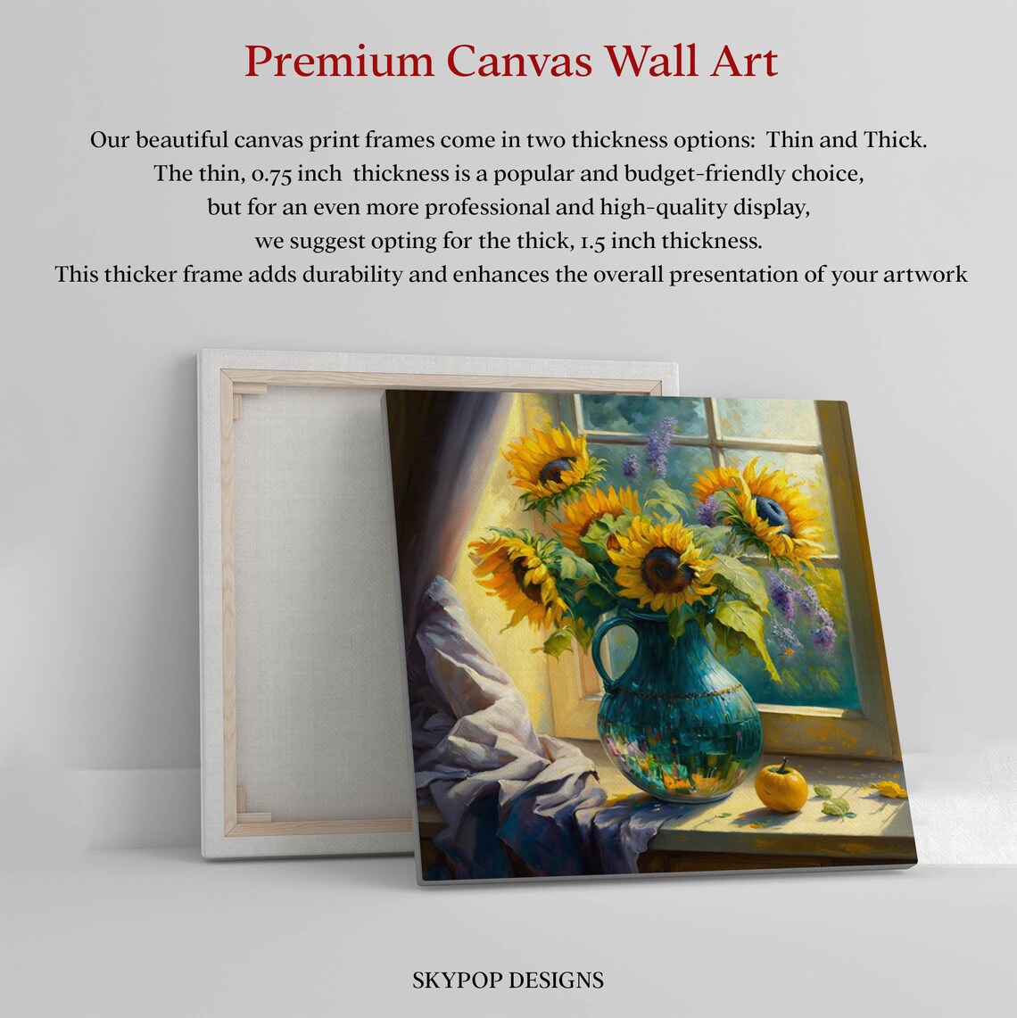 Watercolor Sunflower Botanical Home Decor Art Print - Image 3