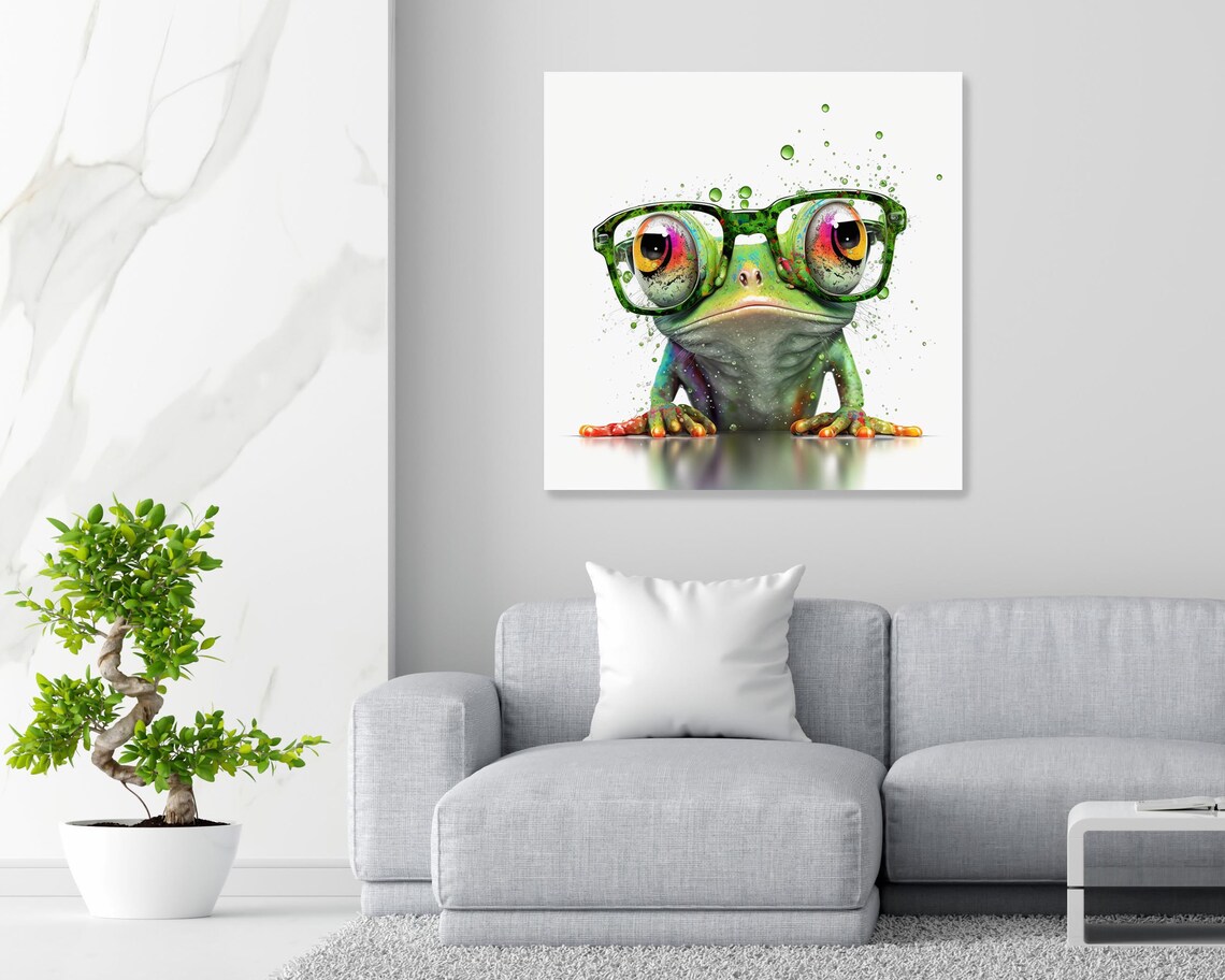 Spectacled Frog Poster, Animal Living Room Decor - Image 4