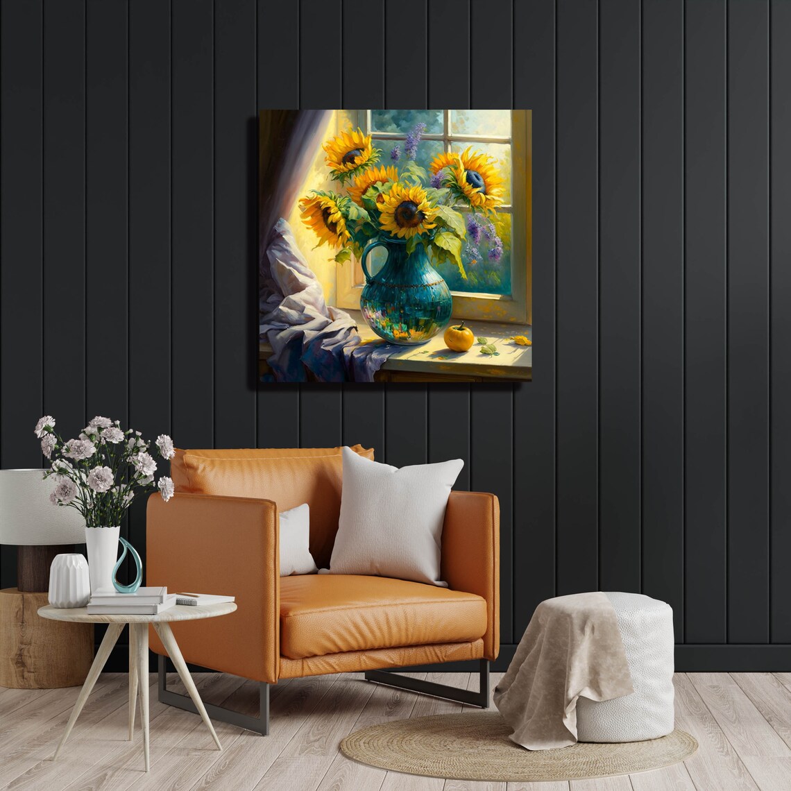 Watercolor Sunflower Botanical Home Decor Art Print - Image 4